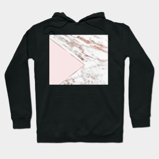 Blush pink geo - rose gold marble Hoodie